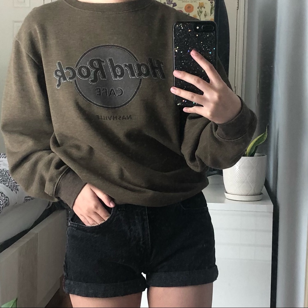 Dark Green Nashville Hard Rock Cafe Pullover Sweatshirt